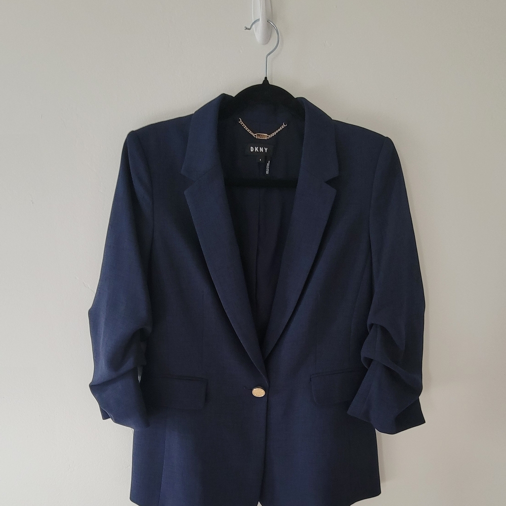 DKNY Navy Blazer with Gold Button Detail